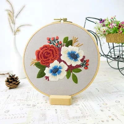 Ленты вышивка DIY цветы сумки кошелек сумочка рукоделие крестиком Набор для
