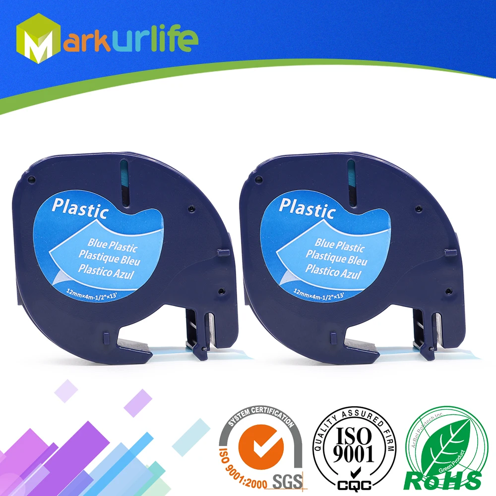 2 шт./лот лента DYMO letratag 91205/91335/91225/59426 черный на голубом (4 м * 12 мм) работает для