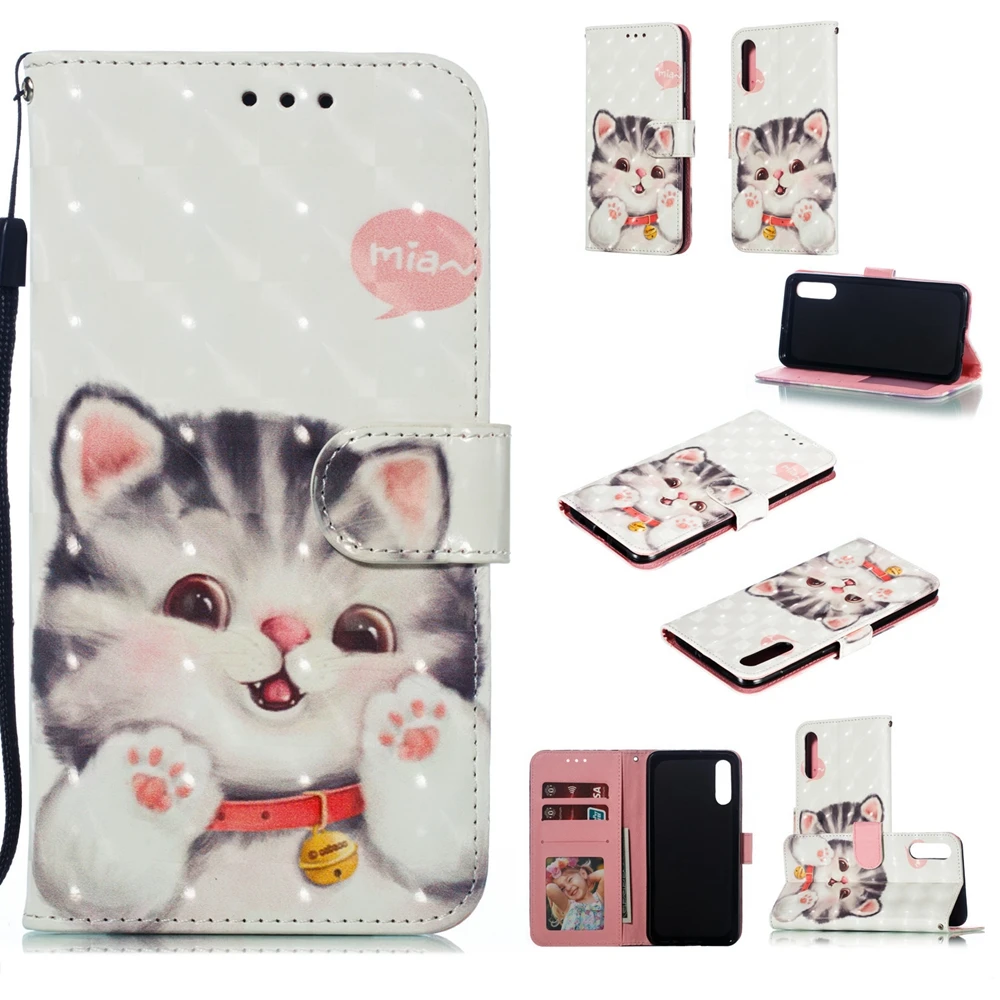 Чехол для телефона Samsung A70 A50 A40 A30 A20 A10 M10 M20 3D мультяшный Jingle Cat on etui Galaxy