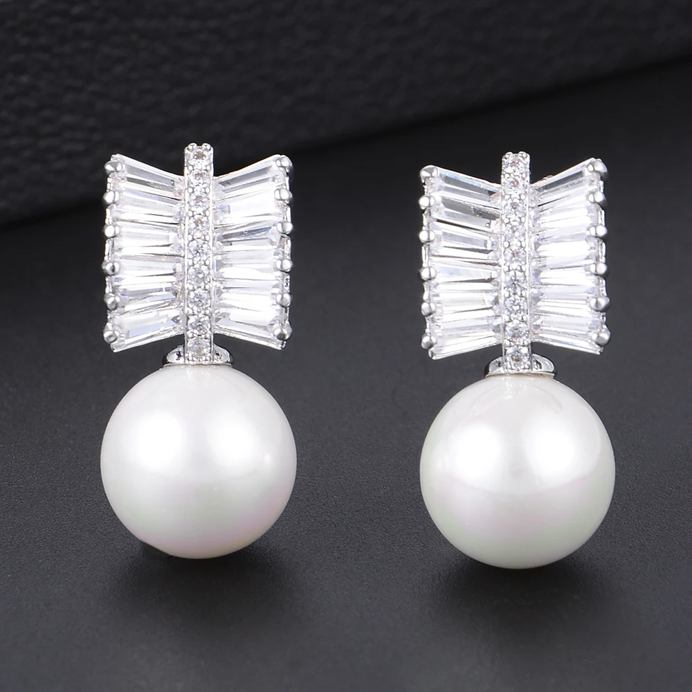 Женские серьги с искусственным жемчугом SISCATHY элегантные серьги-гвоздики