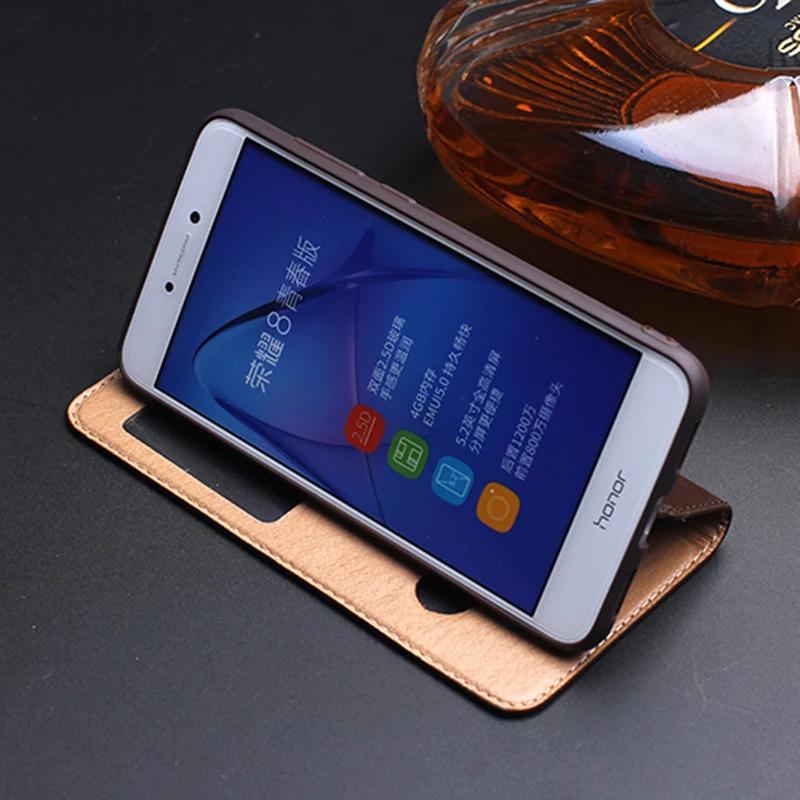 Ipngve Роскошный чехол из натуральной кожи с откидной крышкой для Huawei P8 Lite 2017/Honor 8