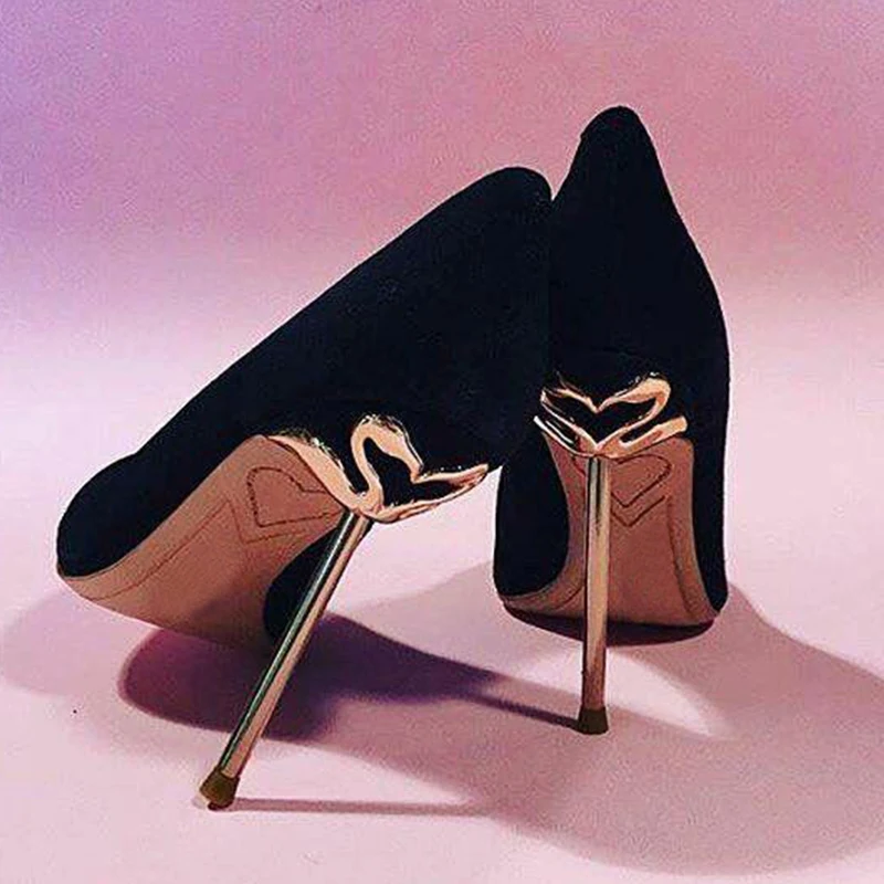 Qianruiti Nightclub Style High Heels Women Shoes Patent Leather Metal Stiletto Pumps Sexy Pointed Toe Wedding | Обувь