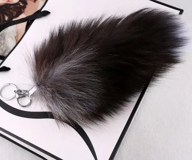 1Pcs/set Cool Large Faux Fox Fur Tail Keychain Pendant Key Ring For Women Ladies Girls Handbag Hanging Charm | Украшения и