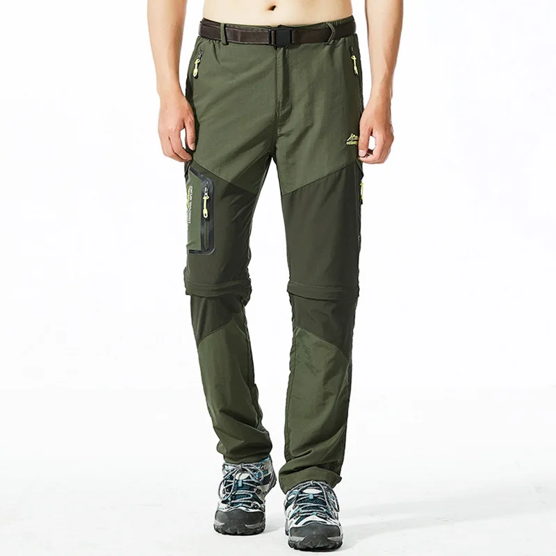 Green Sport Pants TWTOPSE 2 в 1, съемные велосипедные штаны, шорты для горного велосипеда, велосипеда, спуска, пешего туризма, мужские спортивные штаны, быстросохнущие шорты, брюки - Цвет: Green Sport Pants