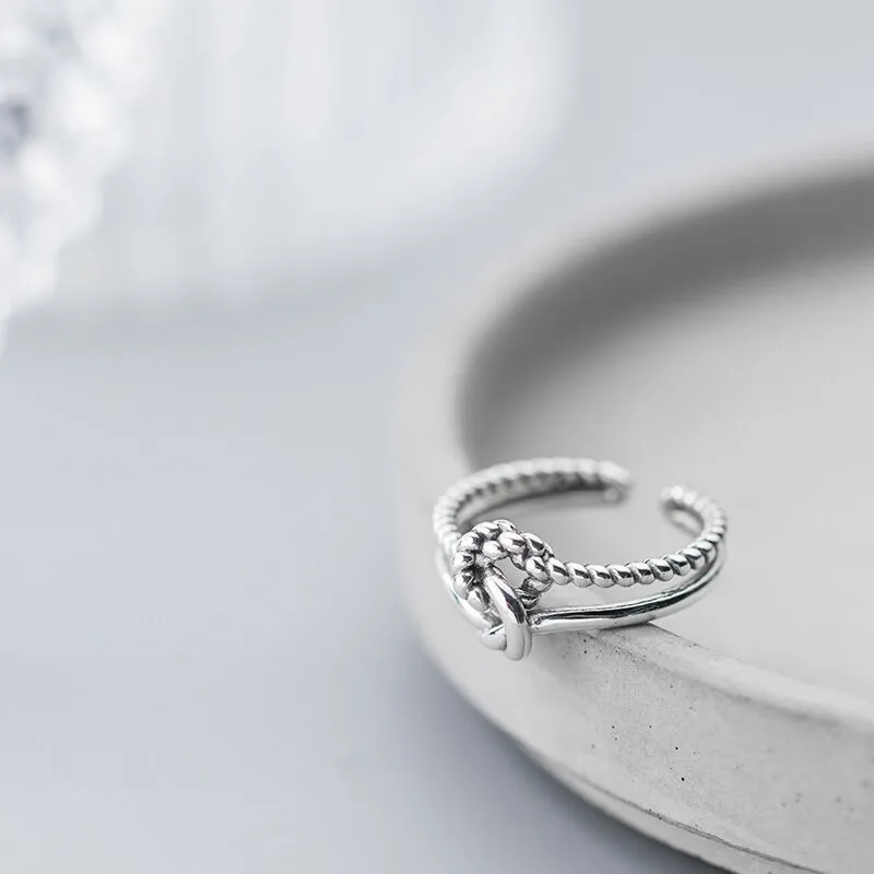 DIEERLAN Bijoux 2019 Ретро старинное кольцо с луком серебряные кольца для женщин женские
