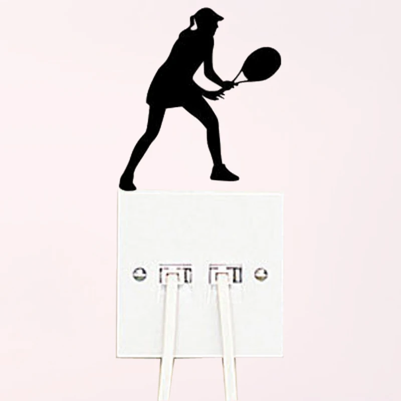 Модный спортивный выключатель Виниловая наклейка для теннисисткой Декор стены