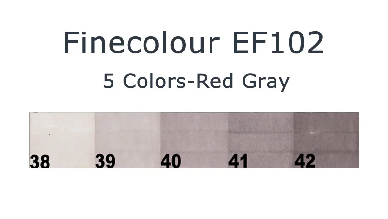 Finecolour EF102 щетка серого художественный маркер гибкий мягкий наконечник ручки 5/8/55 двухслойный чехол для смартфона с принтом Прохладный/теплый белый/натуральный/тон Серый маркеры нарисовать Render - Цвет: 5 colors red gray