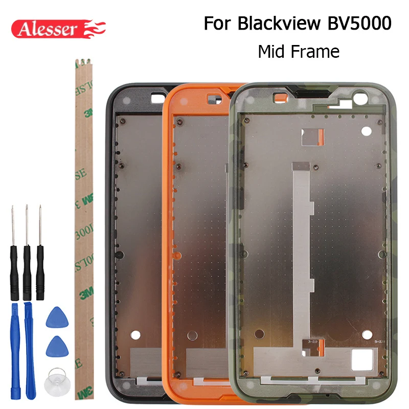 AlesserFor Blackview BV5000 Display Screen Frame Plastic Middle Bezel Case Protective Back Cover For |