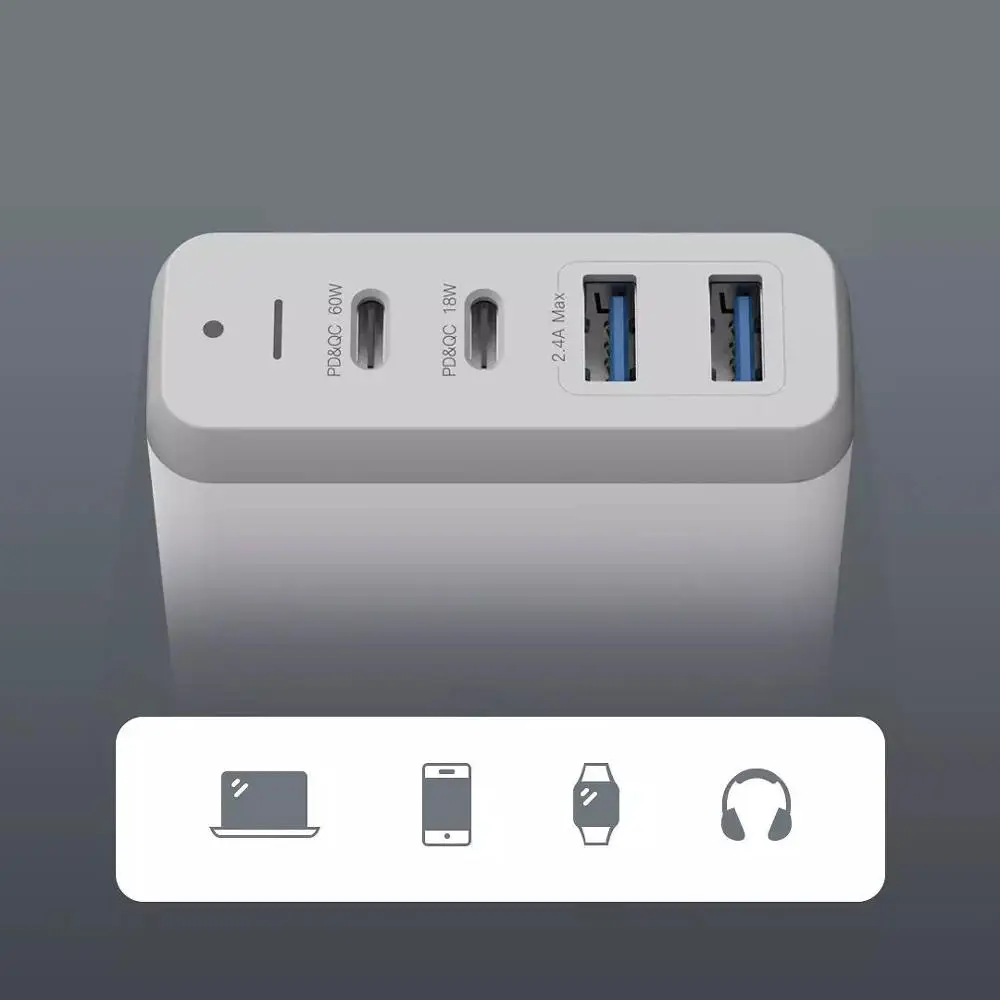 Многопортовое зарядное устройство Xiaomi AKAVO F1 75 Вт супер мощный C порт поддержка