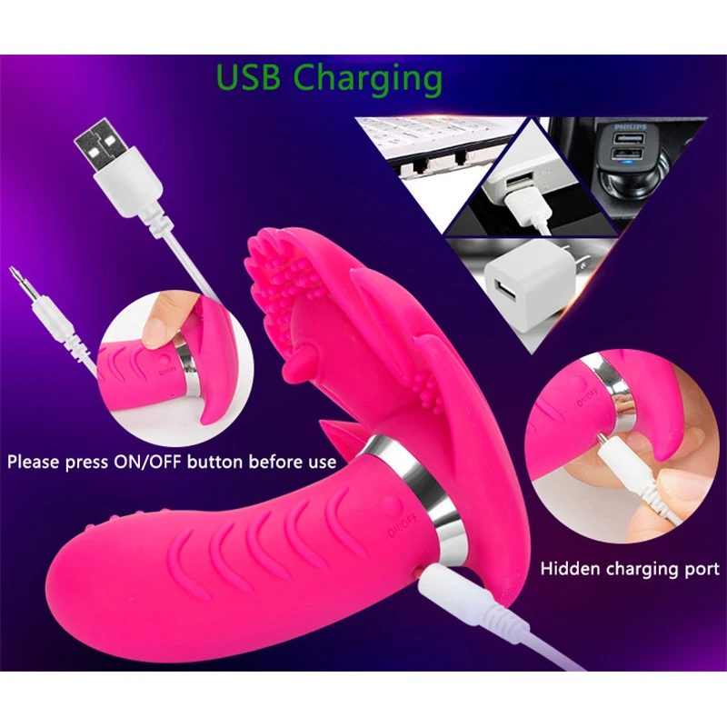 20 Speeds Waterproof Butterfly Vibrator USB Rechargeable Wireless remote control wand G-spot women private goods adult sex toys |