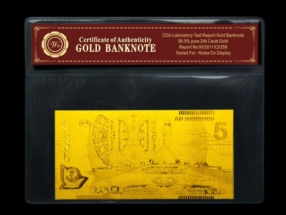 Новый дизайн австралийская новая золотая фольга 5 новых для коллекции и делового