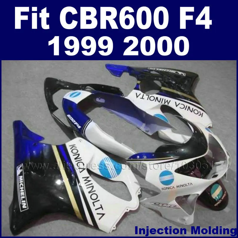 ABS инъекция наборы обтекателей кузова для HONDA 1999 2000 CBR600F4 CBR600 99 00 F4 CBR600F бело черные