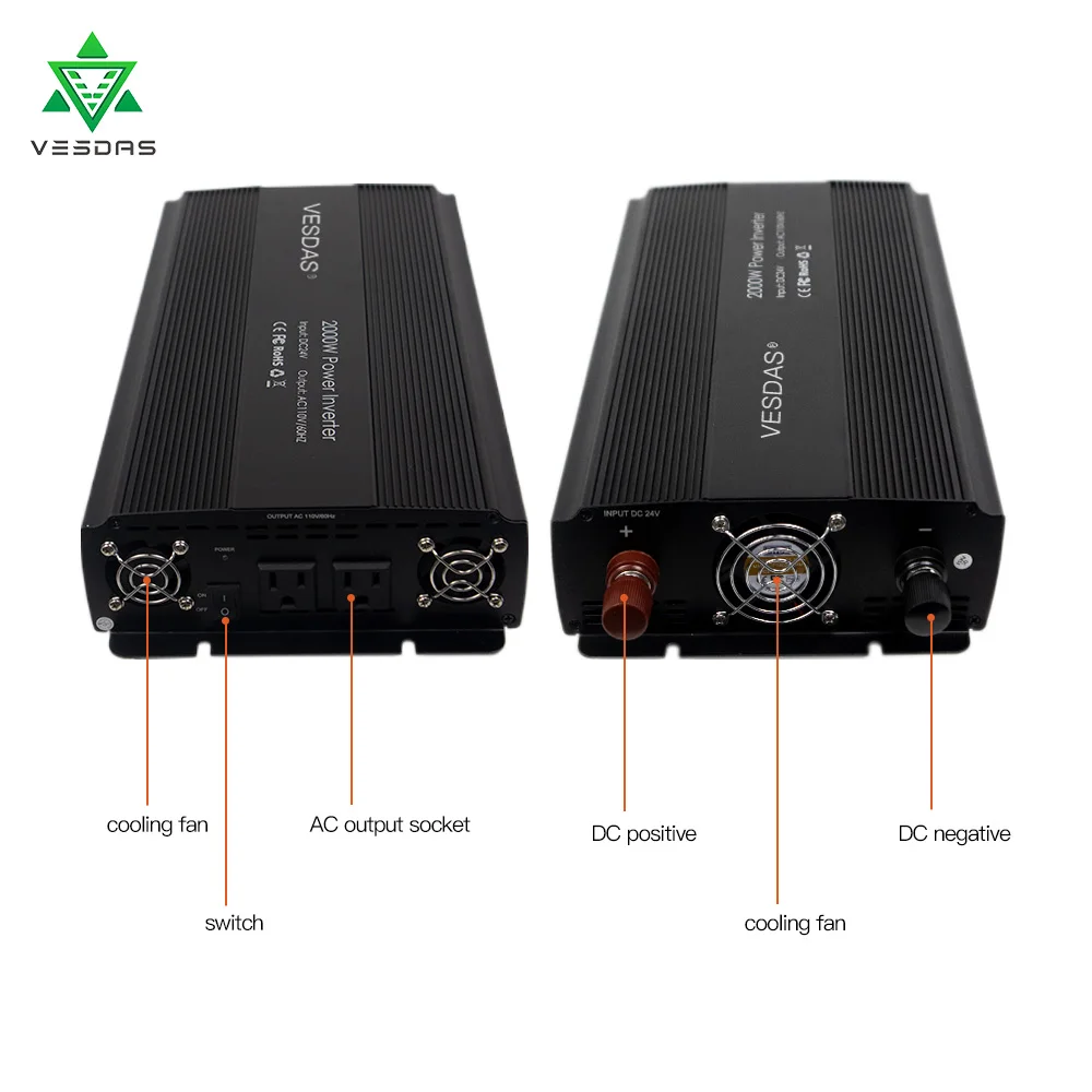 DC 12 V/24 V к AC110V/60 HZ 2000W модифицированная Синусоидальная волна от сетки инвертор