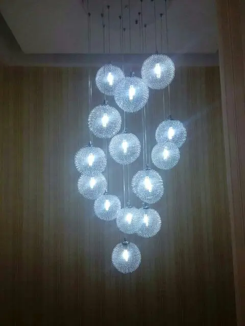 LED lamps Pendant Lights Stairs lights rotary staircase creative restaurant glass spherical duplex villa FG38 | Освещение