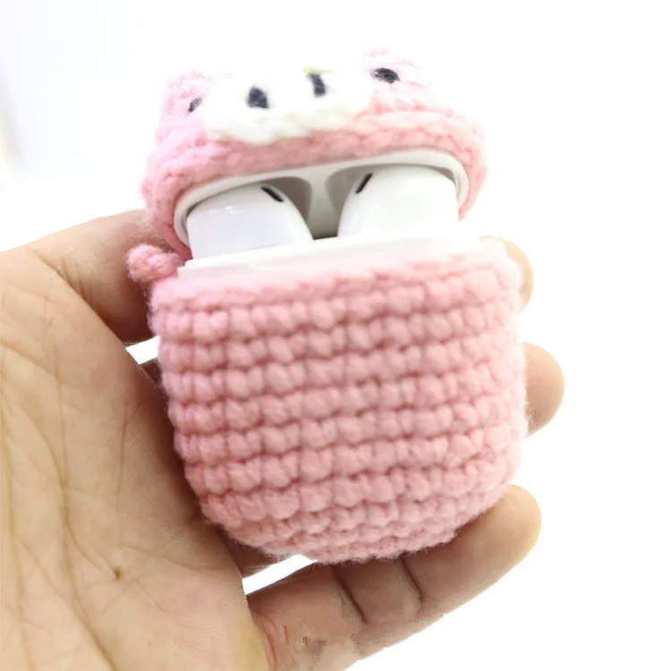Handmade Crocheted Knitting DIY Craft Dust Covers for Airpods Bluetooth Headset Charging Case Protector | Дом и сад