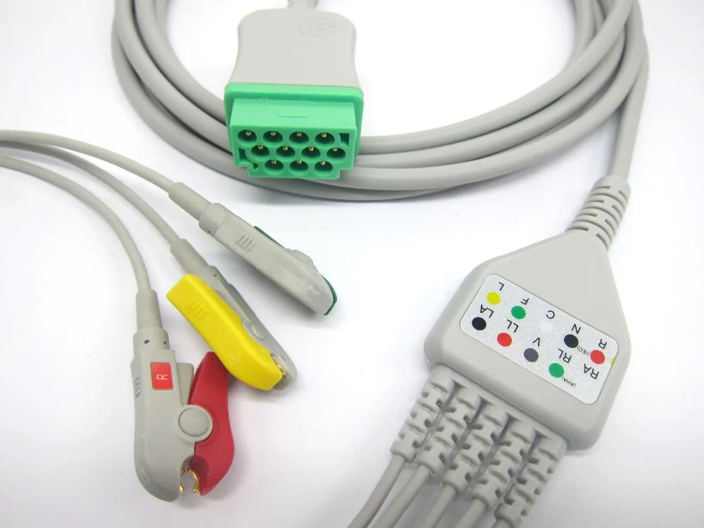 ECG кабель с 3 зажимами для GE dash2000 3000 4000 B30 монитор пациента|cable ecg|cable forcable |
