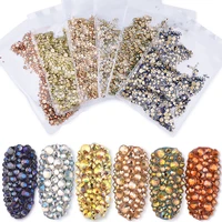 1pack 3d nail art decorations glitter rhinestones for nails rose gold glass crystals accessores strass nail art mix rhinestones