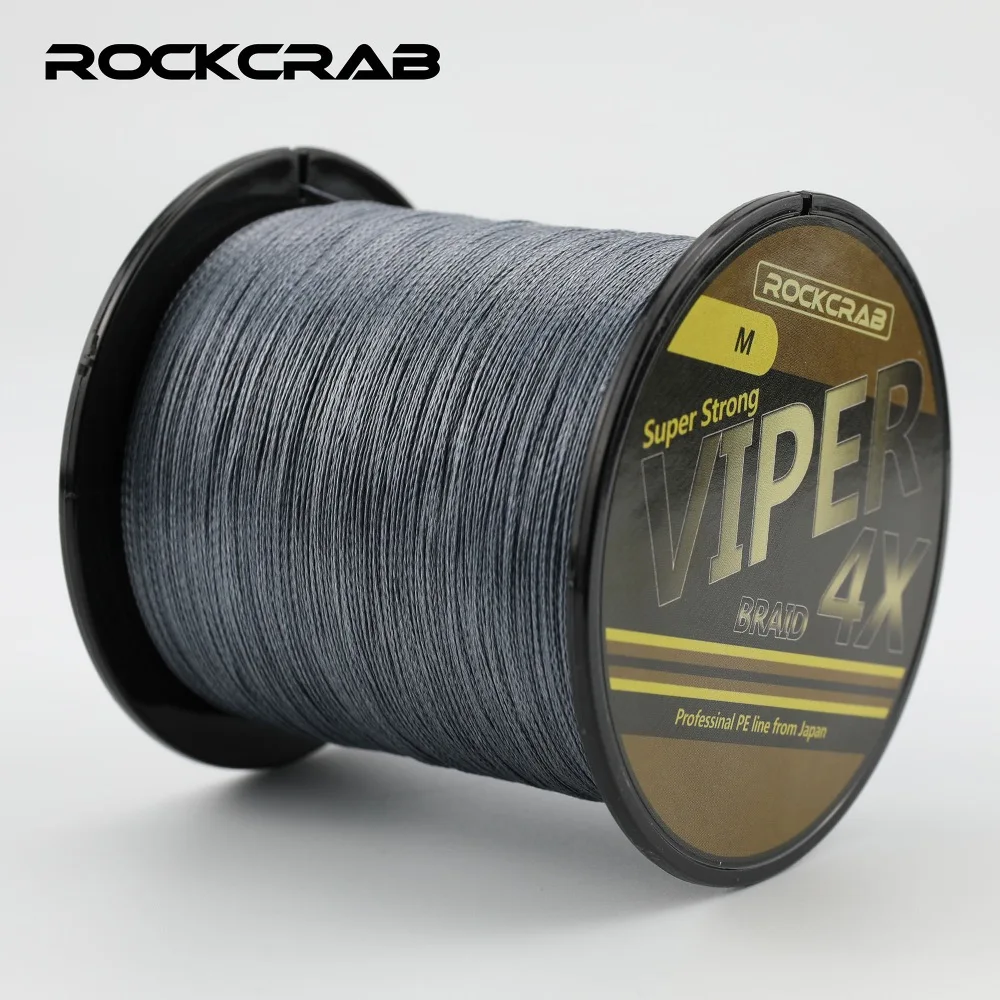 RockCrab бренд Viper X4 300 м 330 ярдов 4 нити PE плетеная леска 8 66LB мультифиламентная супер