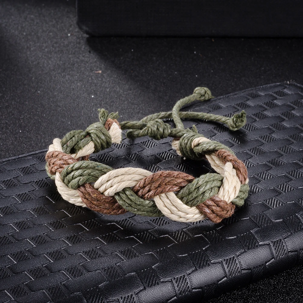 Men Women bracelets &amp bangles Wool braided adjustable Gothic Punk Rock bijoux homme 11.8 Inch | Украшения и аксессуары
