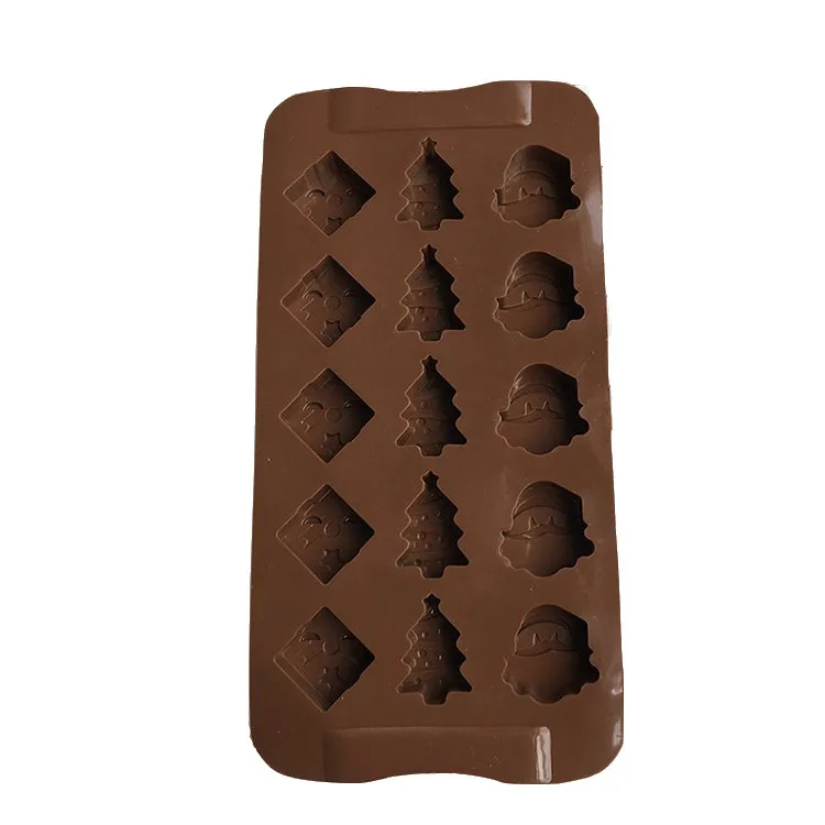 Food Grade 15 series silicone chocolate mold Cake Christmas tree Santa Claus head handmade soap | Дом и сад