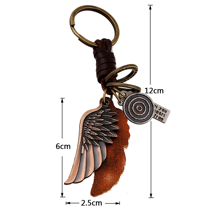 Сплав крыло кожа панк ретро брелок сумка Подвеска Брелоки очарование унисекс