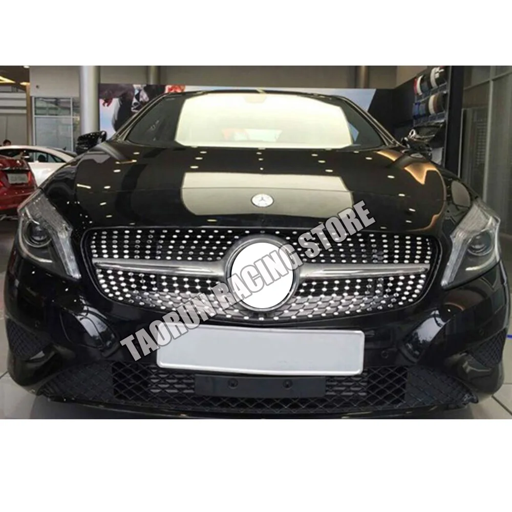Серебряный ABS Алмазный передний гриль решетка для Mercedes Benz W176 A-CLASS A180 A200 A260 A45 AMG 2013