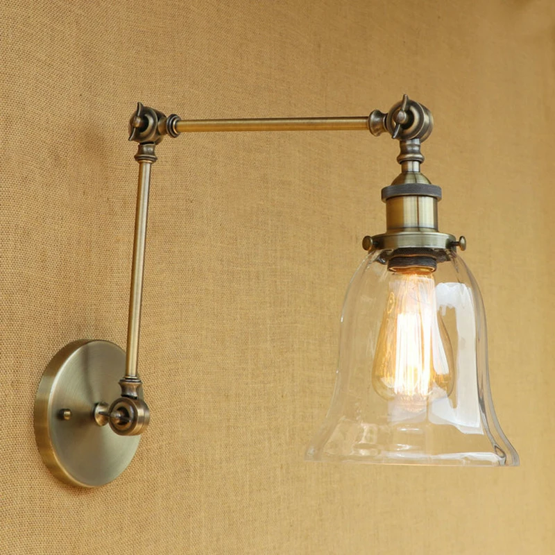 Современный винтажный настенный светильник лофта промышленный прозрачный