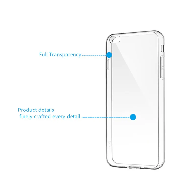 Мягкий силиконовый прозрачный ТПУ чехол для iPhone X 8 7 6s 6 Plus 5 5S 5c SE 4 4S защитный
