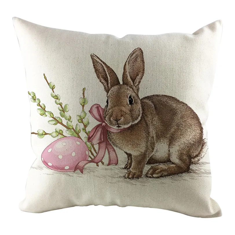 Rabbit Eggs Cushion Cover Easter Decorative Pillowcase for Sofa Bed Home Decoration Festival Pillow Case 9J08 | Дом и сад