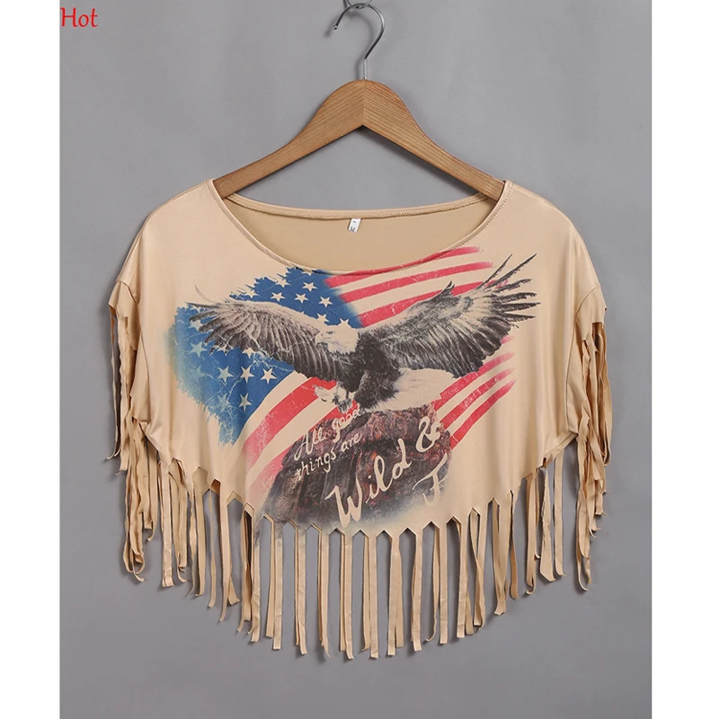Новые винтажные летние футболки женская одежда кроп-топы с изображением орла