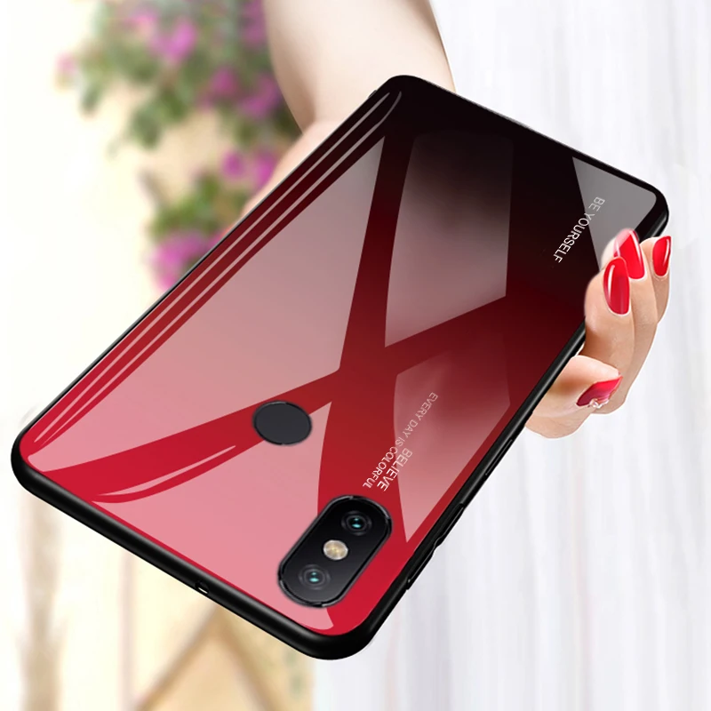Роскошный чехол из закаленного стекла для Xiaomi Redmi Note 5 6 Pro Pocophone F1 Mi8 Mi A2 Lite 6X 5X A1 7 Mi9