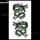 Синий китайский дракон временные татуировки тело искусство рука флэш татуировки наклейки 17*10 см Водонепроницаемая поддельная хна безболезненная наклейка татуировки