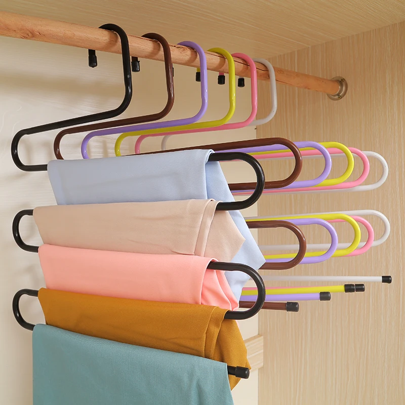

Home essential multi function magic S type clothes hanger / pants rack pants clip / pants hang pants rack storage
