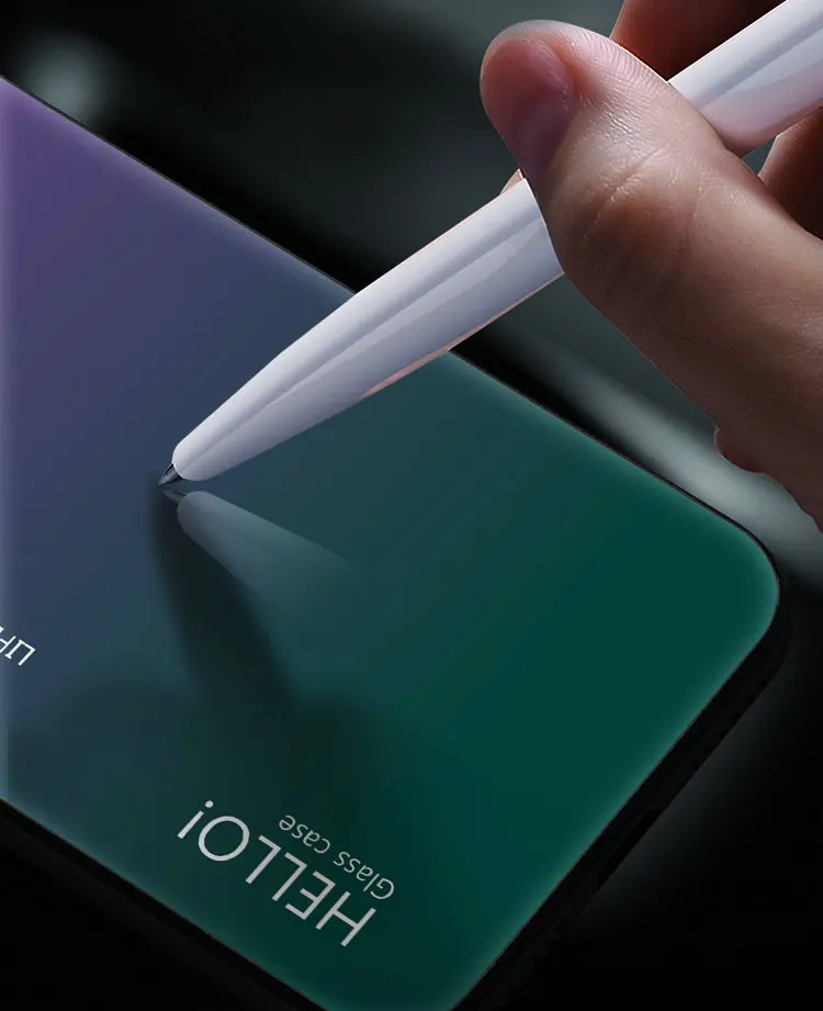 For Huawei Honor 7X 8A 9 9Lite V20 View 20 Case Fashion Gradient Tempered Glass Back Shell Soft Edge Shockproof Phone Cover |