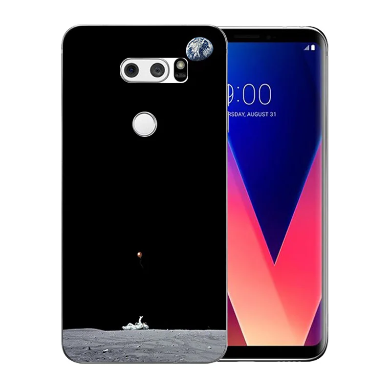 Чехол для телефона LG V30 Space Moon Pattern Прозрачный Силиконовый ТПУ H930 H930DS H933 H931 H932 VS996