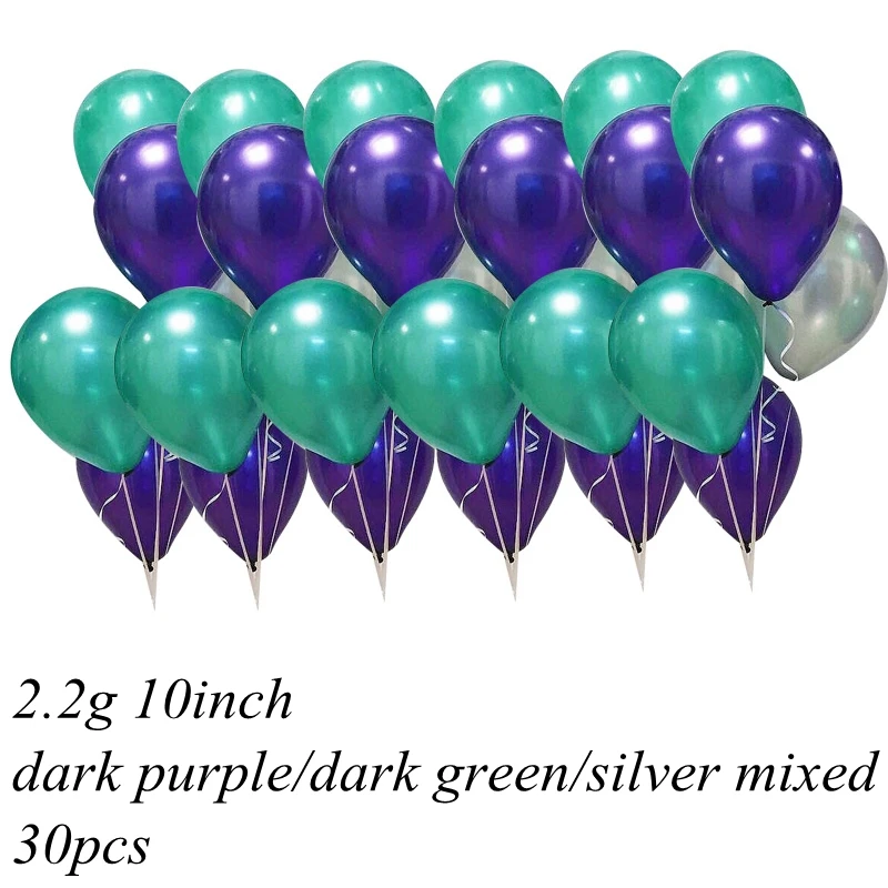 mermaid silver mixed 30 шт. 3 цвета 12 дюймов воздушные шары невесты латексные воздушные шары для дома Свадебная вечеринка украшения принадлежности для вечеринки-девичника - Цвет: mermaid silver mixed