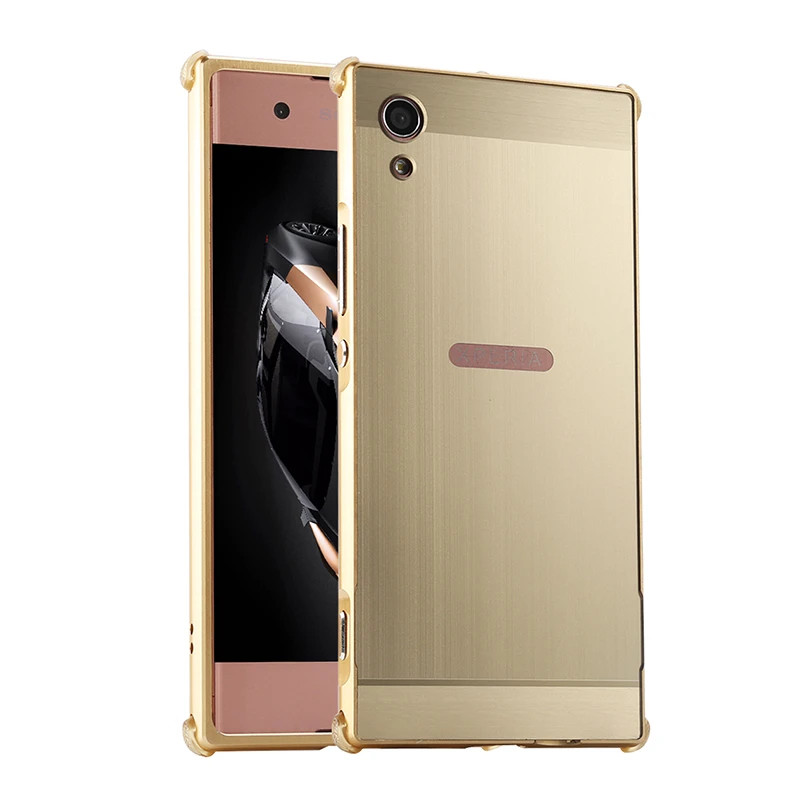 For Sony XA1 G3112 G3116 Case Plating Metal Frame Cover with Brushed Back Hard for Xperia G3121 G3123 5.0&quot |