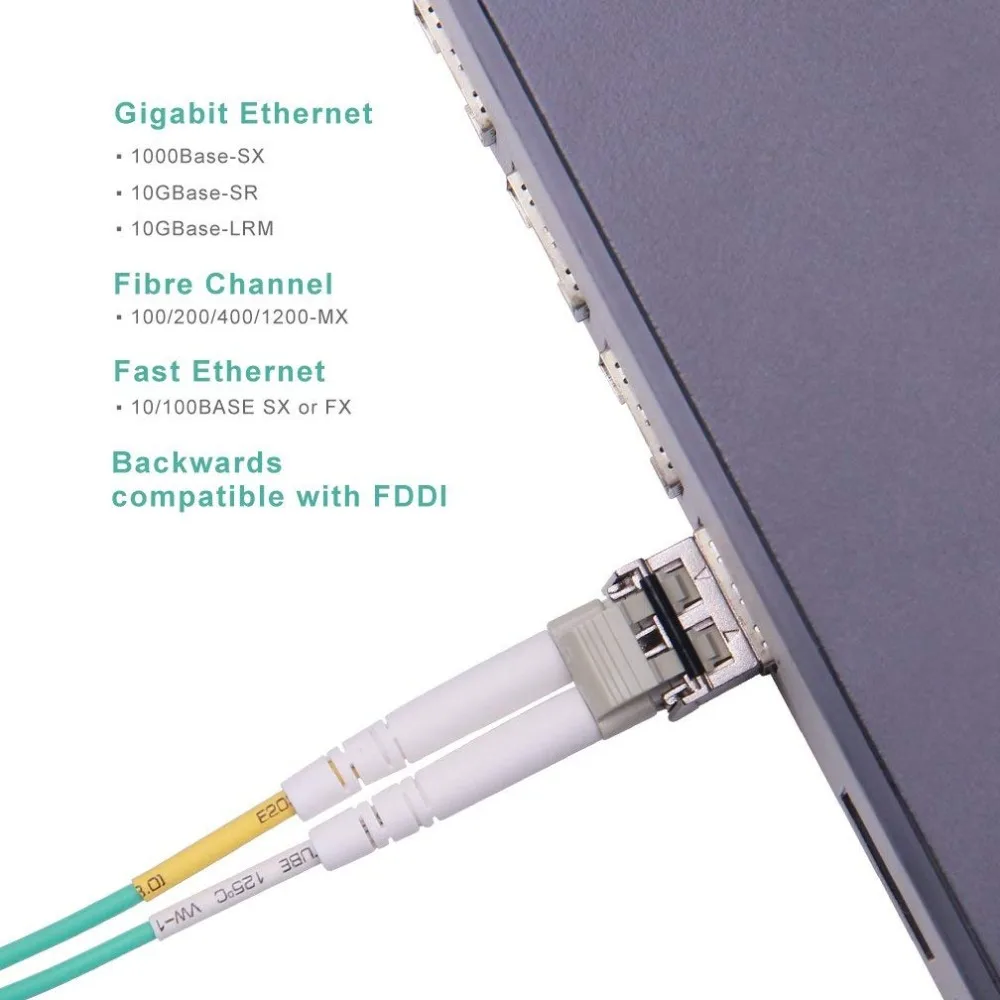 10Gtek 3M(10 футов) LC-LC OM3 дуплексный многомодовый 10G волоконный кабель 50/125 2 мм волоконно-оптическая Перемычка патч-корд