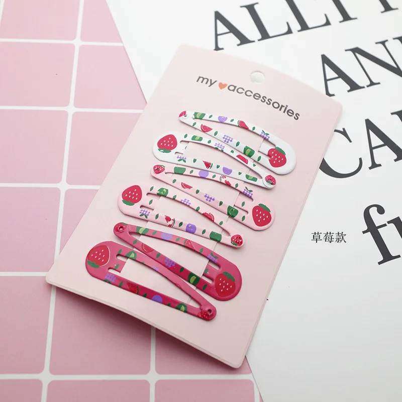 6 шт. детские заколки для волос с мультяшным принтом | Аксессуары одежды