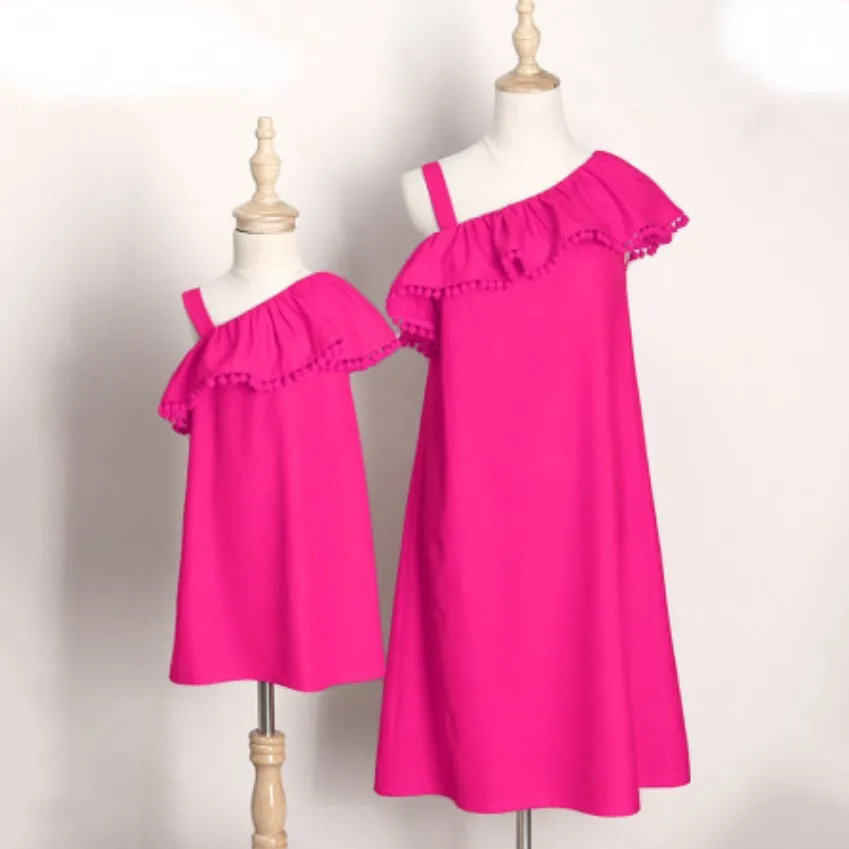 Mom and Daughter Sling Dress Girls Clothes Family Look Outfits Beach Mommy Me Formal Evening | Мать и ребенок