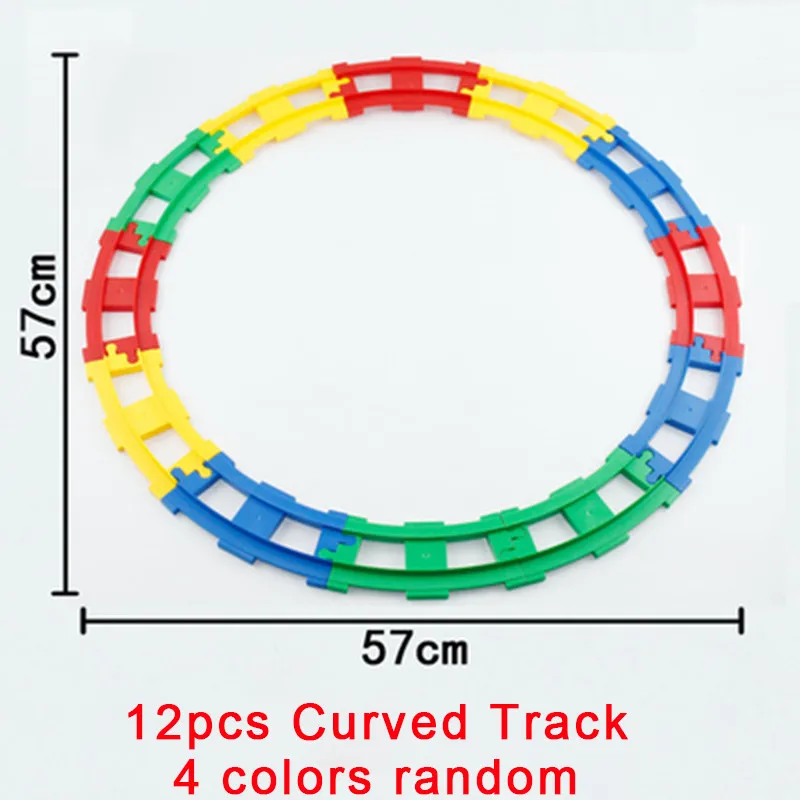 multicolour track A Поезд трек кирпич изогнутый кроссовер переключатель аксессуар для трека строительный блок трек DIY игрушки подарок совместим с Duplo - Цвет: multicolour track A