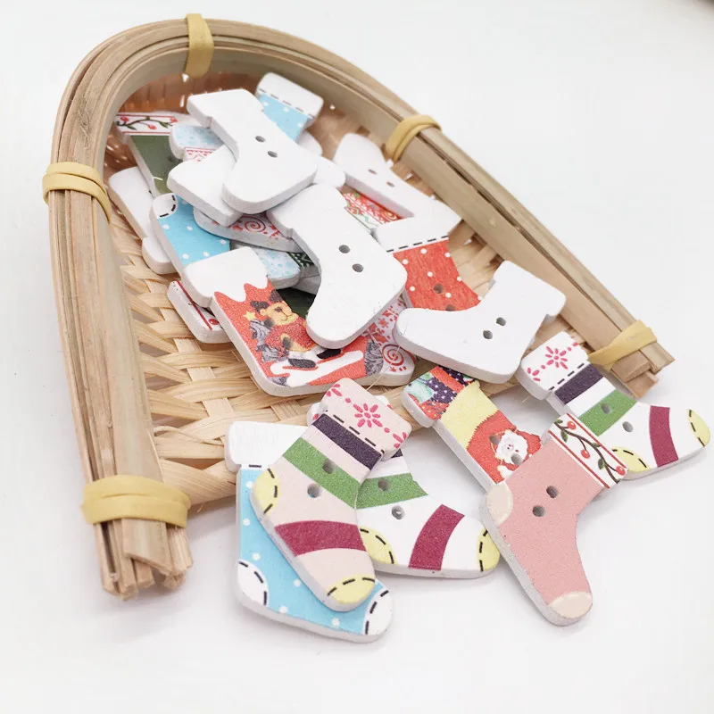 50 шт. рождественские чулки с рисунком рождественской елки скрапбук Раскрашенные