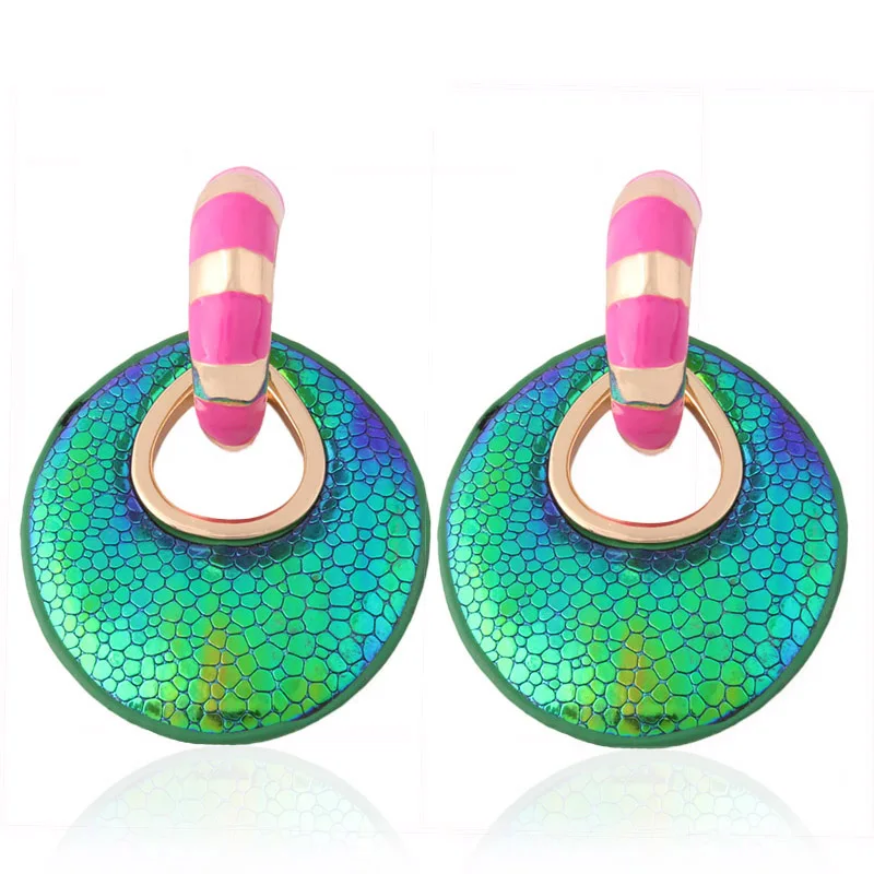 NeeFu WoFu сверкающие кожаные серьги капельки брендовые леопардовые для женщин