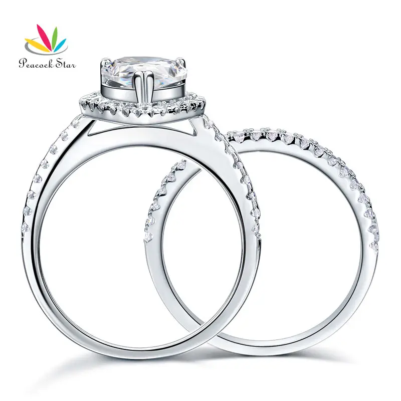 Женское кольцо из серебра 925 пробы с павлиньими звездами|engagement ring set|ring setengagement |
