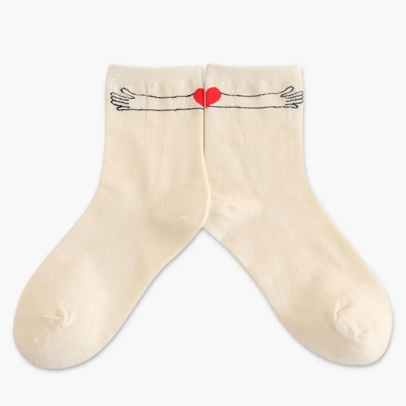 Beige Socks Милые Мультяшные забавные Женские носочки, креативные, Harajuku Sokken Kawaii Chaussette Femme, японские Calcetines Mujer Skarpetki Damskie - Цвет: Beige Socks