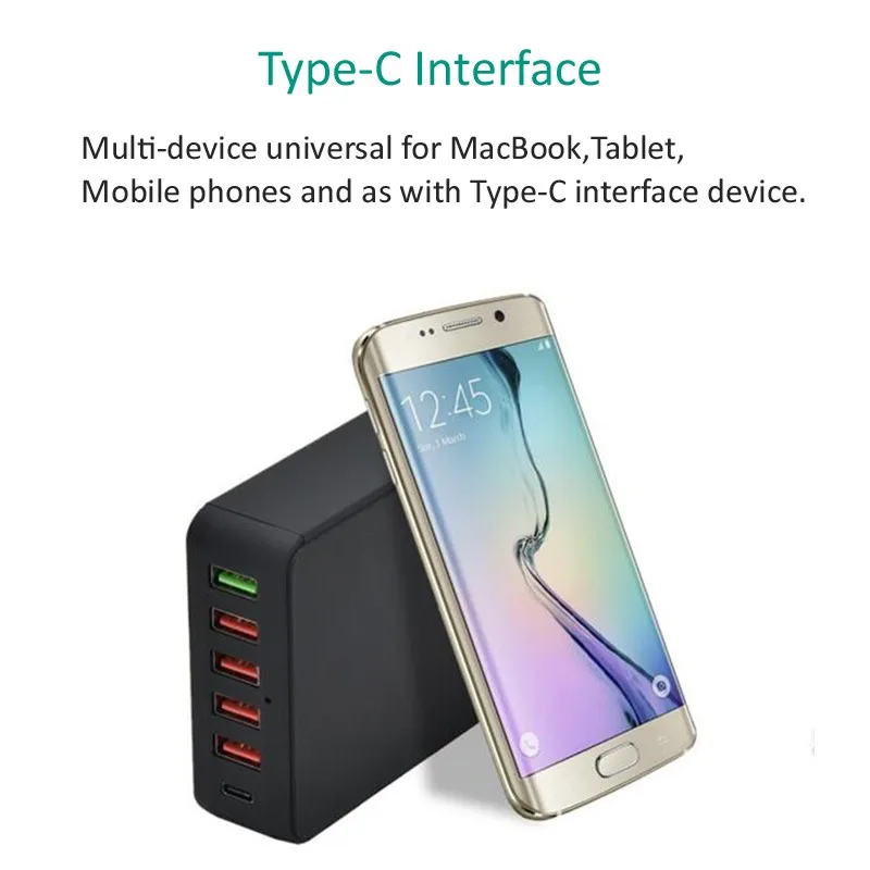 STOD Qualcomm Quick Charge 3,0 USB зарядное устройство type C USB-C порт для iPhone iPad samsung Galaxy S6 S7 S8 Edge huawei P10 адаптер переменного тока