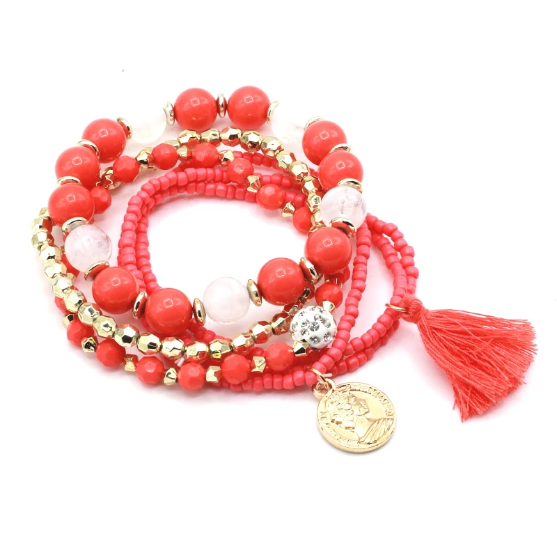 Новинка 2017 Модный женский богемный Браслет Шамбала карамельных цветов из