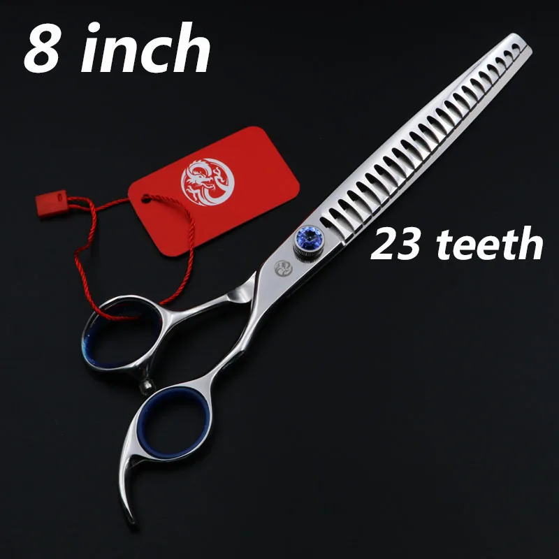 

8 inch Scissors dog grooming scissors 23teeth Professional pet Thinning Hair Shears Hairdressing barber salon