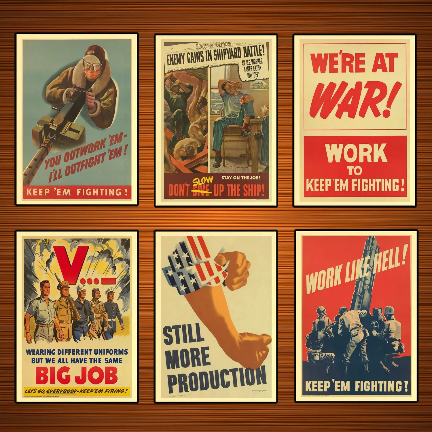 Винтажный Американский 2 мировая война пропагандистский постер работа как Хелл