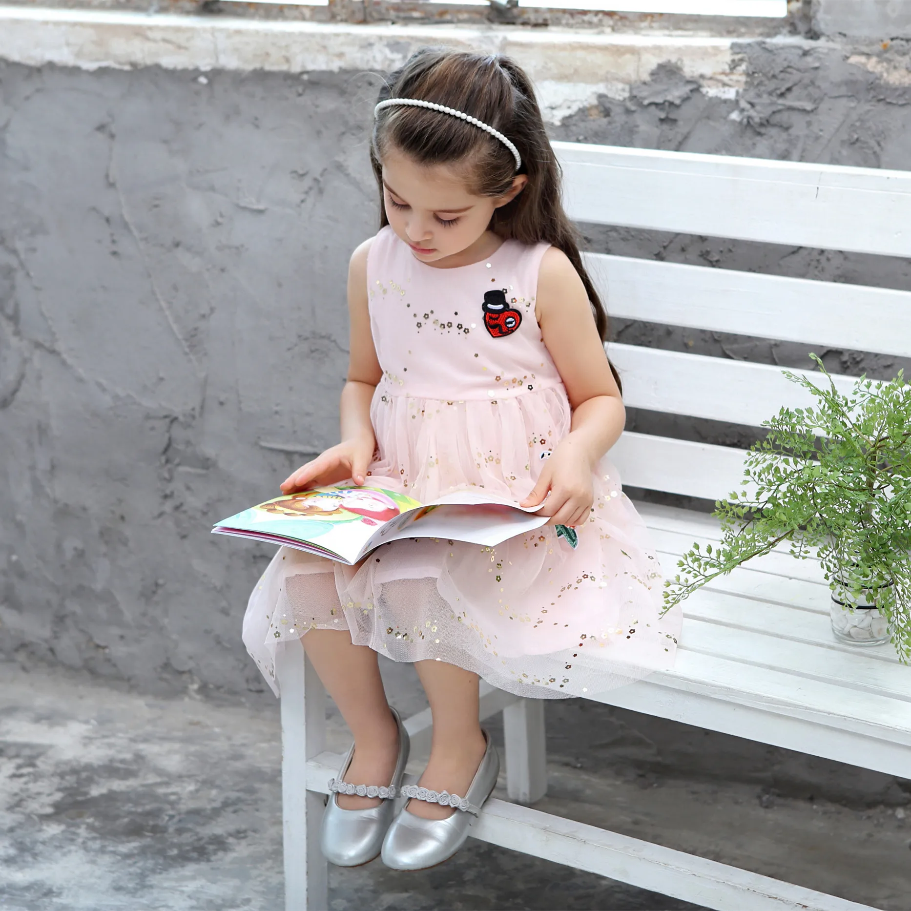 White Princess Dress Baby Girl Christmas Ball Gown Gauze New Years Eve Sleeveless A-line Cotton Children Clothes | Детская одежда и